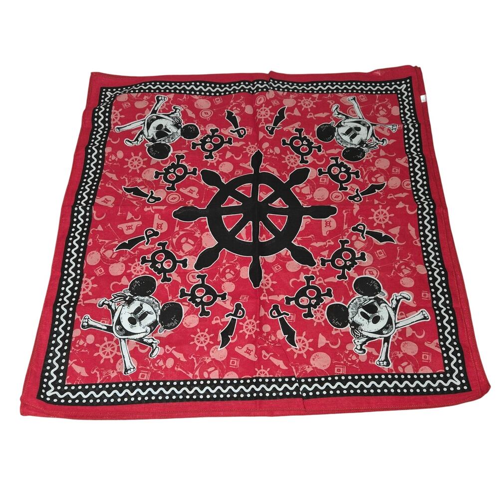 Disney Mickey Pirate Bandana Hankerchief Disneyland Disney World Cruise Set of 3